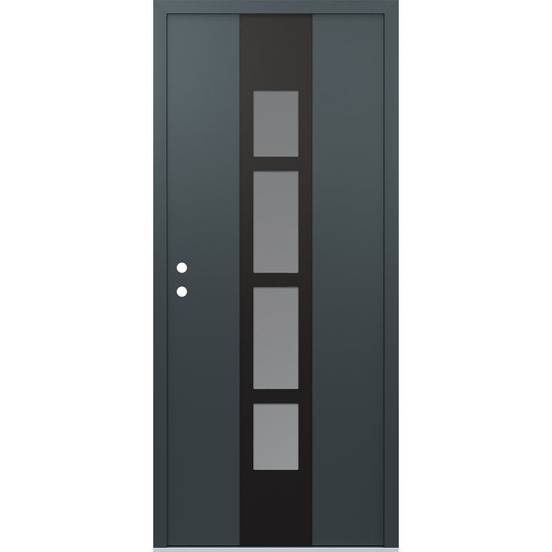 Porte d'entrée pré-montée Diamond A10, Anthracite / anthracite / givré, Oui