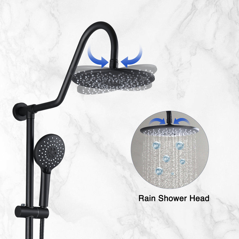 Douche à pluie et douche à main avec barre coulissante