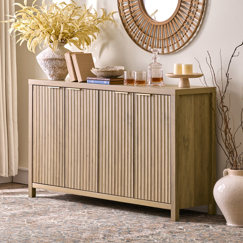 Nicolee 141cm Wide Credenza, Sand Oak