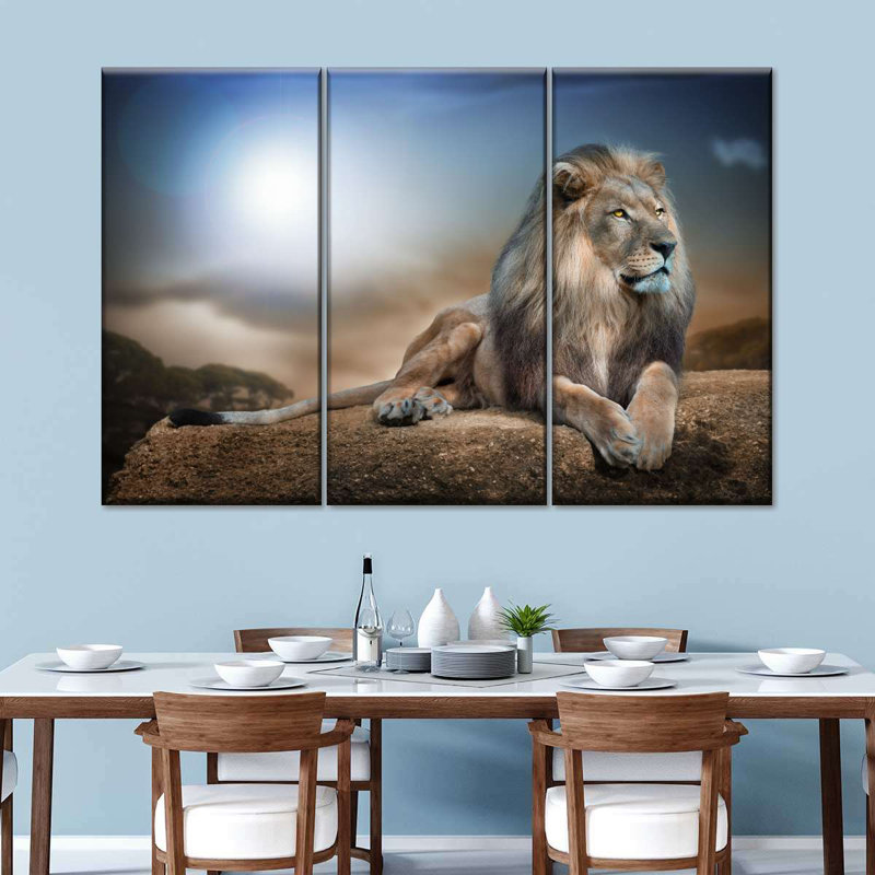 Roi lion sur toile, ensemble de 3 pièces, H 38 po x l 24 po x P 1,25 po