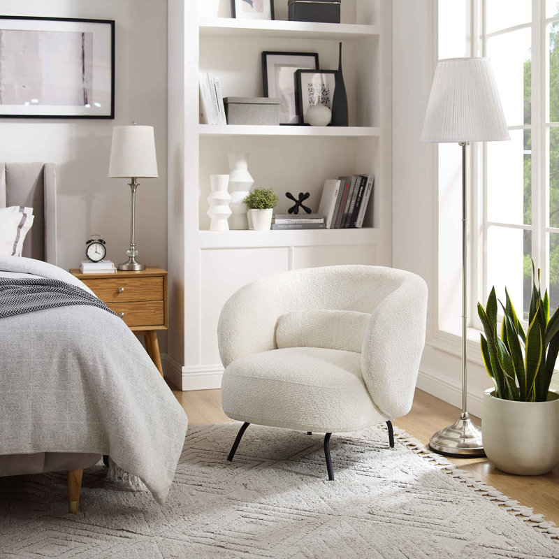 Jura 78Cm Wide Lounge Chair, Cream White Boucle