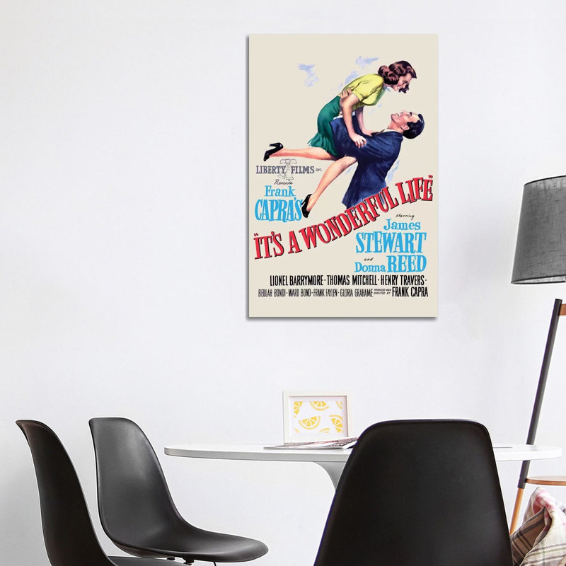 «It's a Wonderful Life» - Publicité imprimée, H 40 po x l 26 po x P 1,5 po, Toile tendue, Aucun mat