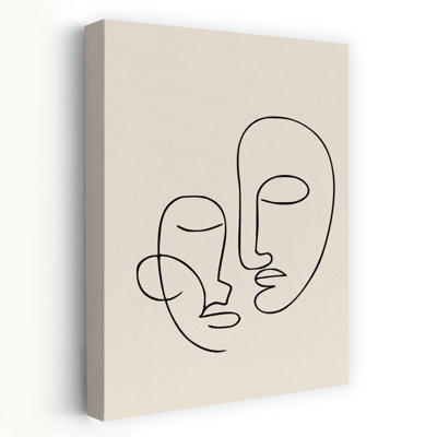Quiet Line Connection Abstract Contemporary Minimalist Portrait Wall Art Print