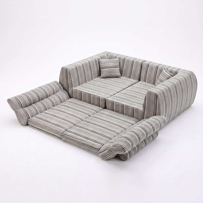 Canapé moderne rembourré avec coussins décoratifs pour salon, petit espace, sans compression, Noir blanc