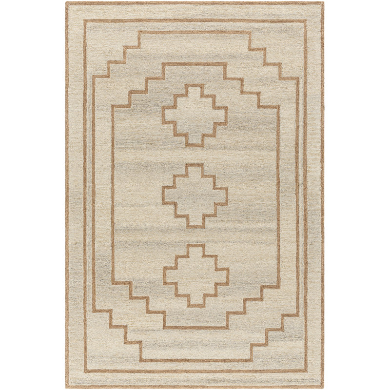 Rectangle Urso Wool Area Rug with Non-Slip Backing, Rectangle 2' x 3'