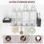 Serviteur de douche antirouille suspendu avec porte-savon, organisateur de douche bronze avec porte-brosse à dents à crochets multiples, sans perçage-134002845