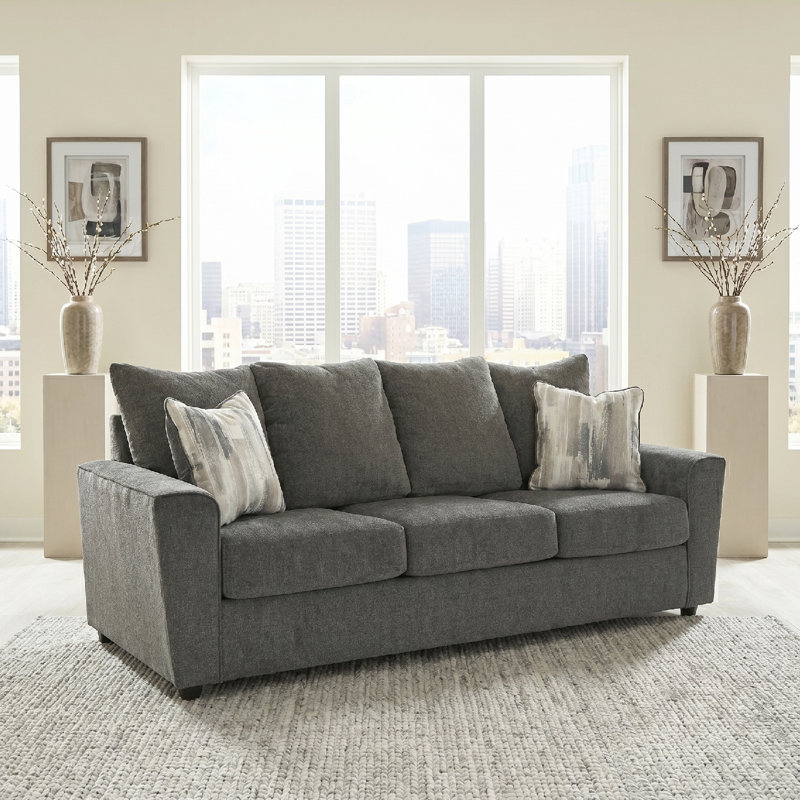 Canapé à accoudoirs évasés de 86 po Celada, Gris, H 39 po x l 86 po x P 38 po
