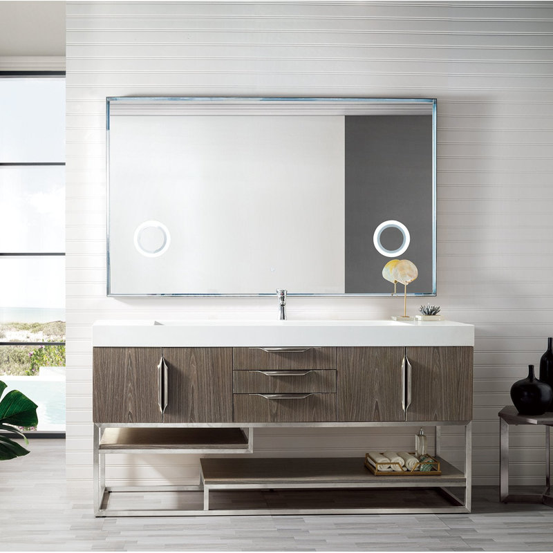 Samorah 72'' W Single Vanity, Brushed Nickel, Ash Gray