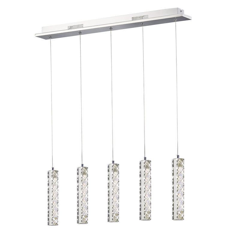 5 - Light LED Kitchen Island Pendant, Gold