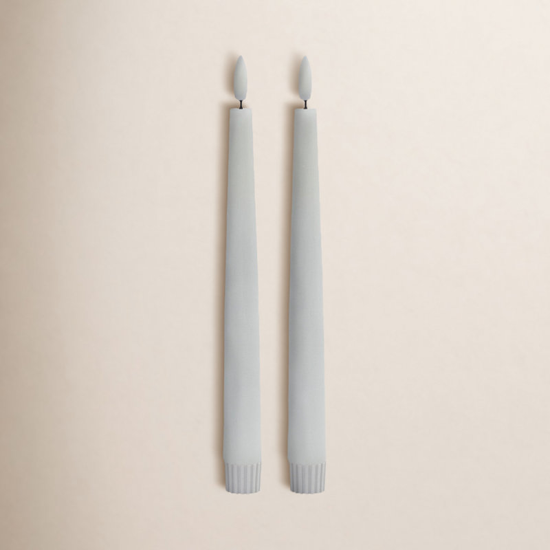 Grande chandelle sans flamme 2 pièces, Blanc