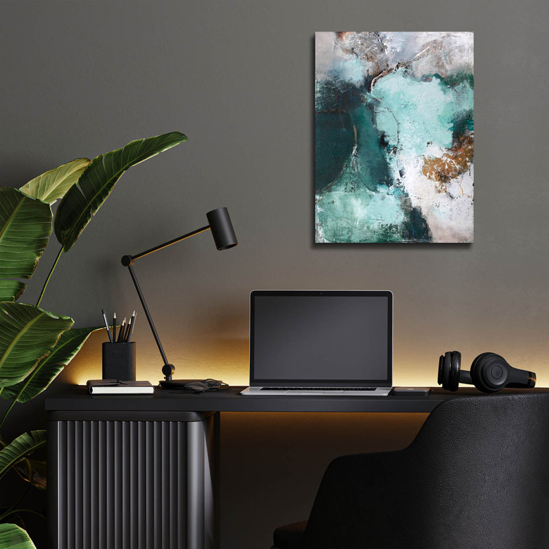 Art mural en verre Wrought Studio ™ «Great Green Variation» par Incado, H 16 po x l 12 po x P 0,13 po
