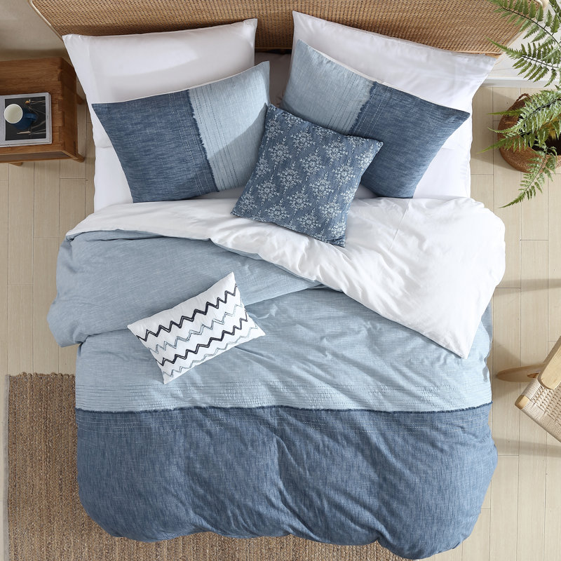 Literie en coton Jessup, Édredon grand + 2 taies d'oreiller