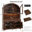 Armoire de cuisine arquée H 75 "avec portes, tiroir, avec prise de courant et lumière DEL Castiglia-133866202