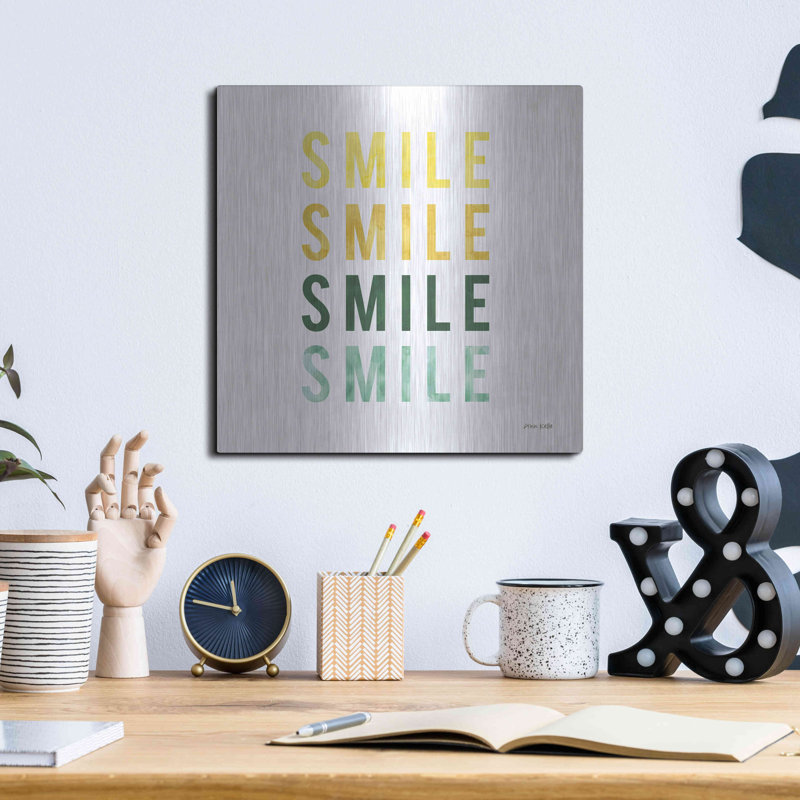«Smile Smile» par Ann Kelle Designs, art mural en métal, H 12 po x l 12 po
