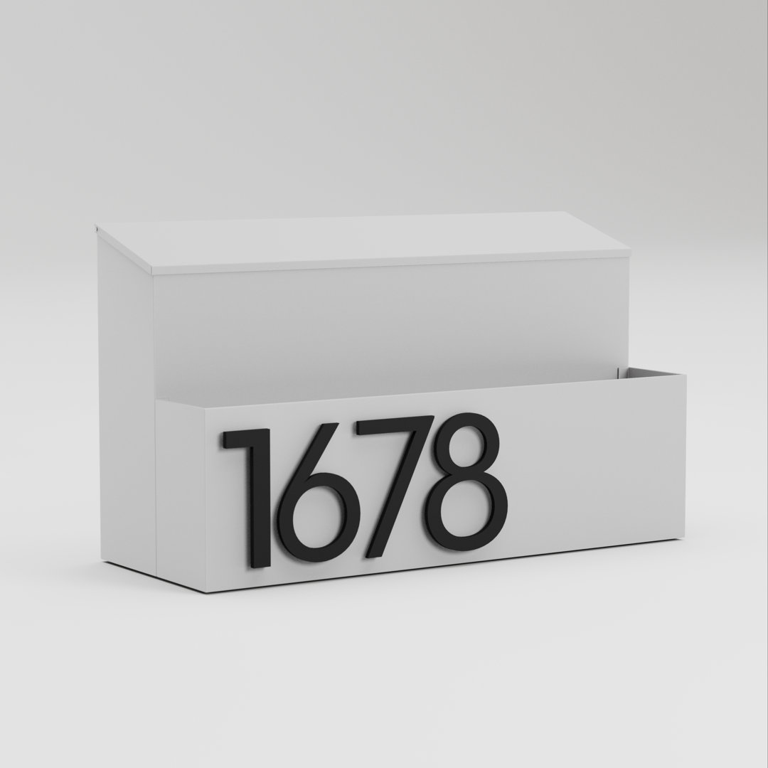 The Garden Wall Mounted Steel Mailbox Post & Porch Font 