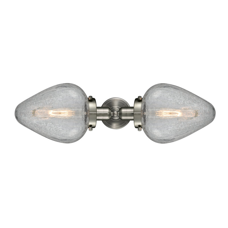 Applique murale à bras 2 lumières Wendt, Nickel satiné brossé, DEL