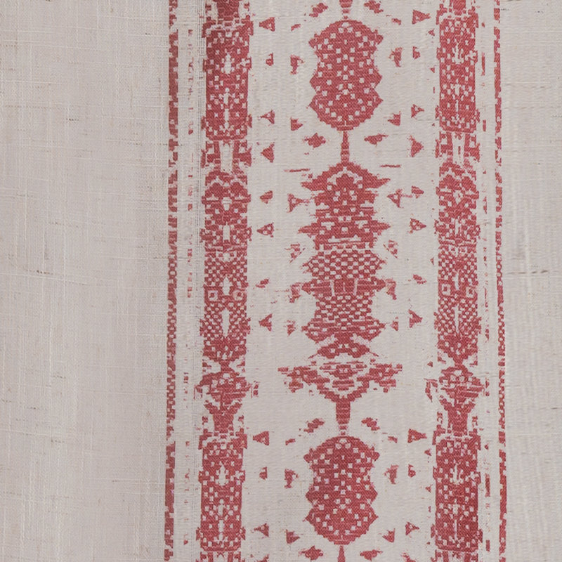 Rideaux occultant en lin Boho, Tricot rouge, L 52 po x L 96 po
