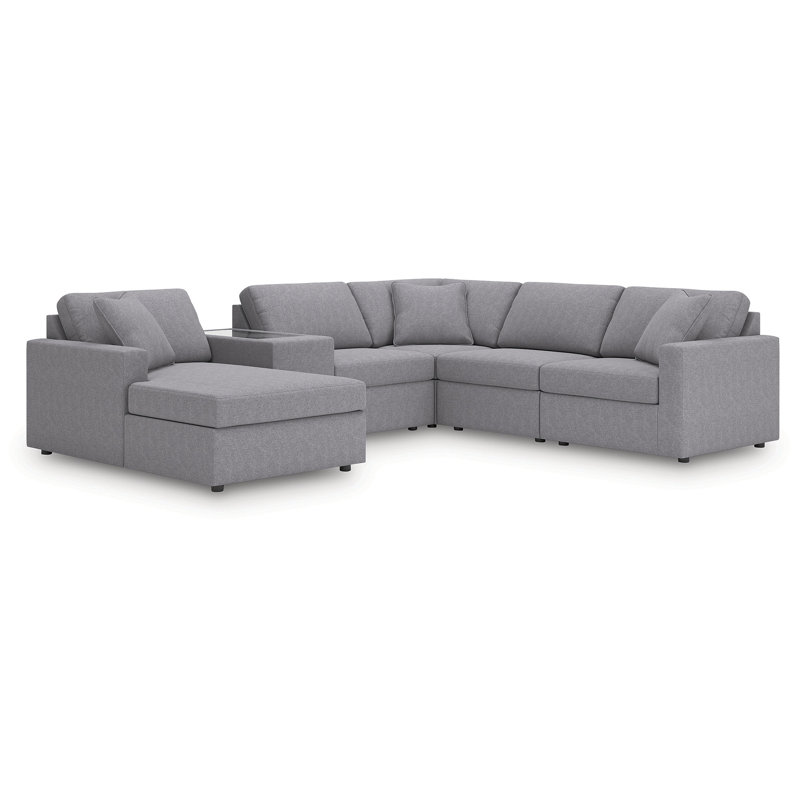 Braintree 6-Piece Sectional With Chaise, Polyester gris, Right Hand Facing