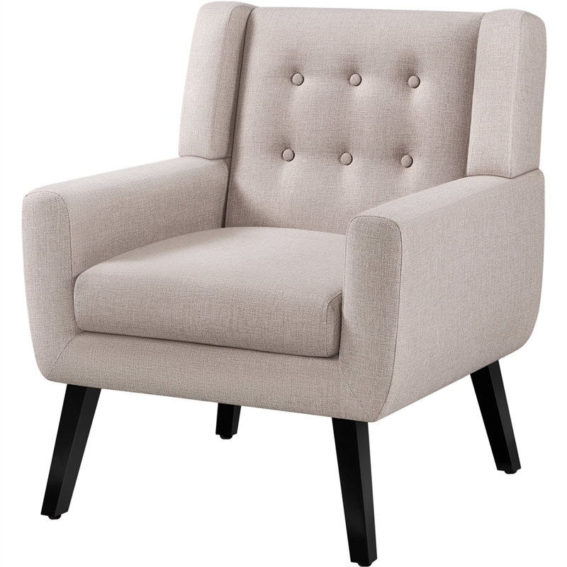  73cm Wide Tufted Polyester Armchair, Beige
