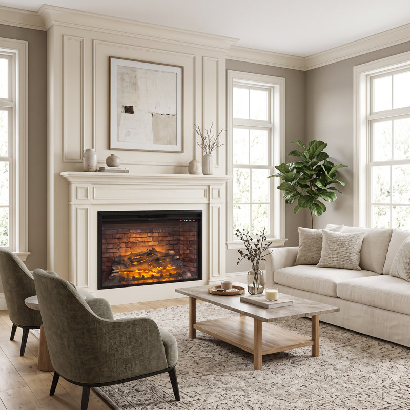 Rosalind Wheeler 40.9 " W Black Electric Fireplace Insert with BTU 5000