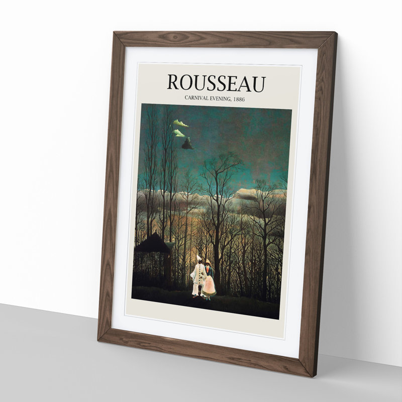 Carnival Evening by Henri Rousseau - Picture Frame Art Prints, 36cm H x 27cm W x 2cm D, Walnut