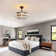 20'' Crystal Caged Mid Century Chandelier Ceiling Fan with Light Kit and Remote Control Included