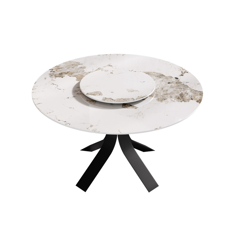 Table de salle à manger Modern Modern, H 29,53 po x L 53,15 po x l 53,15 po, Pandora, Noir, noir, noir, noir
