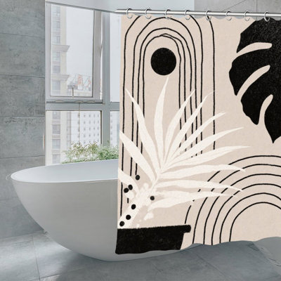 Modern Plant Geometry Shower Curtains, 71X71