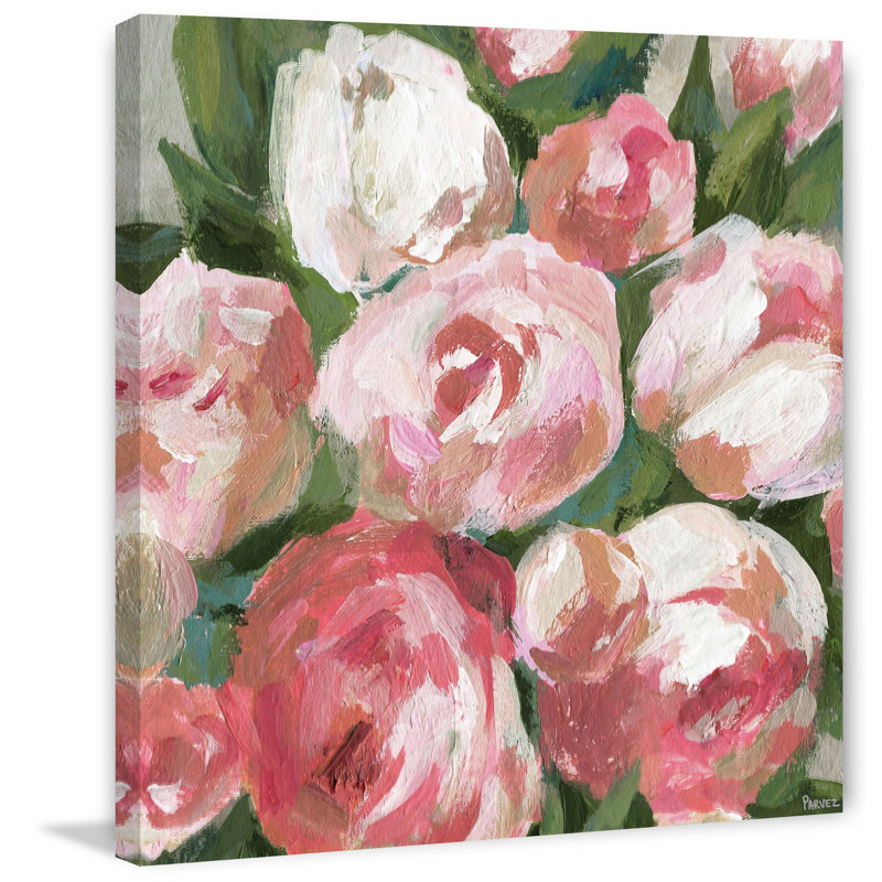 «Pink Tulip Zoom» par Parvez Taj - peinture sur toile tendue, H 48 po x l 48 po x P 1,5 po