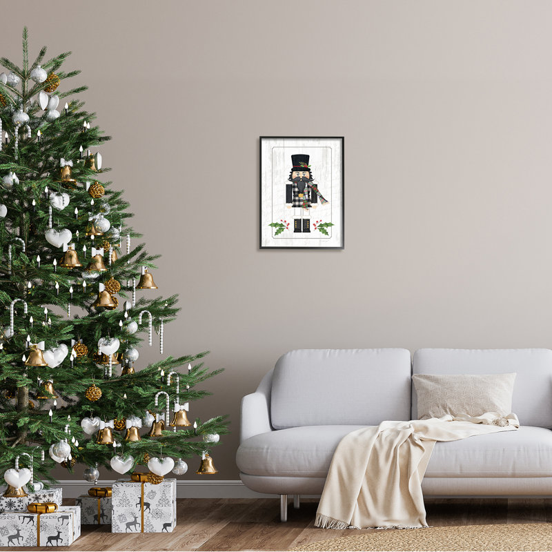 Christmas Christmas Holly, Giclée encadrée noir minuit, H 20 po x l 16 po