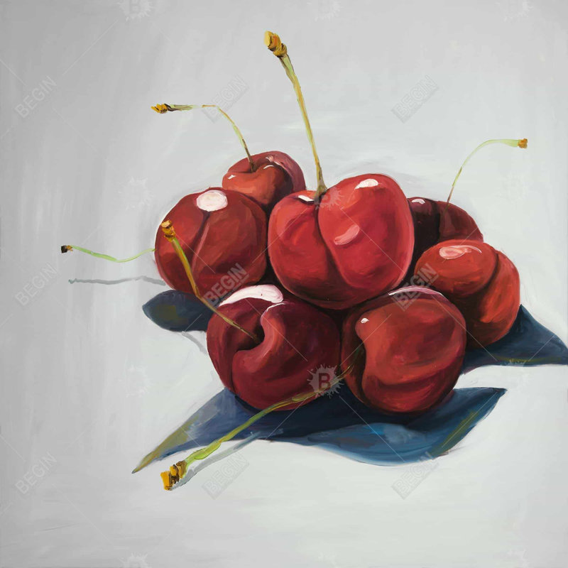 «Pile Of Cherries» sur toile, 36"H x 36"W