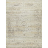 High-Quality Hand-Knotted Ivory And Beige Area Rug