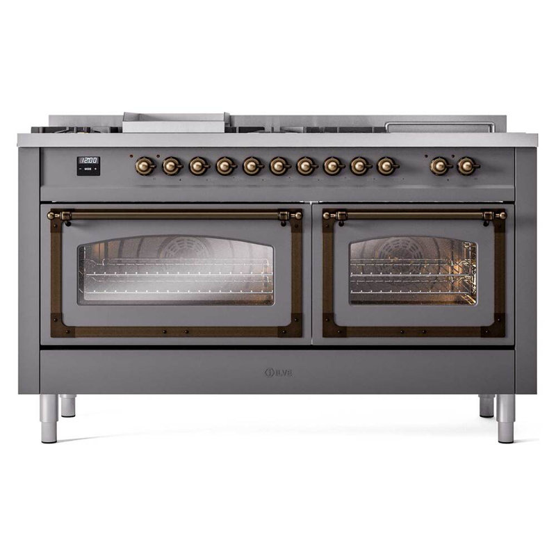 ILVE Nostalgie II Noblesse 60 po à 2 brûleurs, plaque chauffante, plaque de cuisson française, Gaz naturel