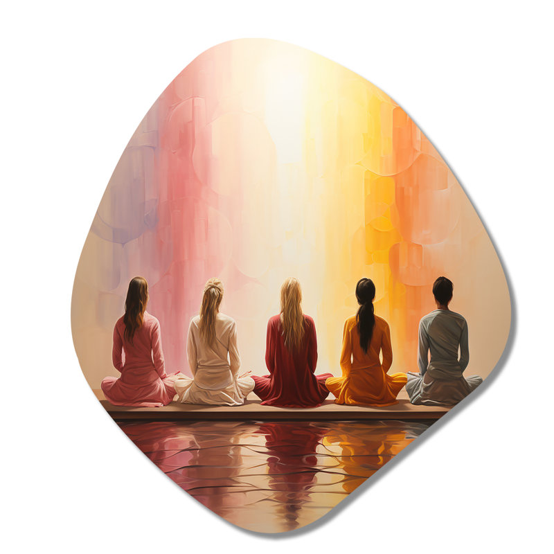 Chidester - art mural asymétrique en forme de nébuleuse de yoga, H 35 po x l 31 po x P 1 po