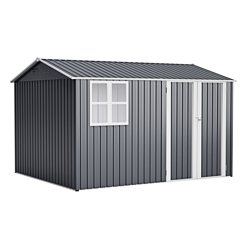 Remise de rangement extérieure avec fenêtre transparente et portes verrouillables