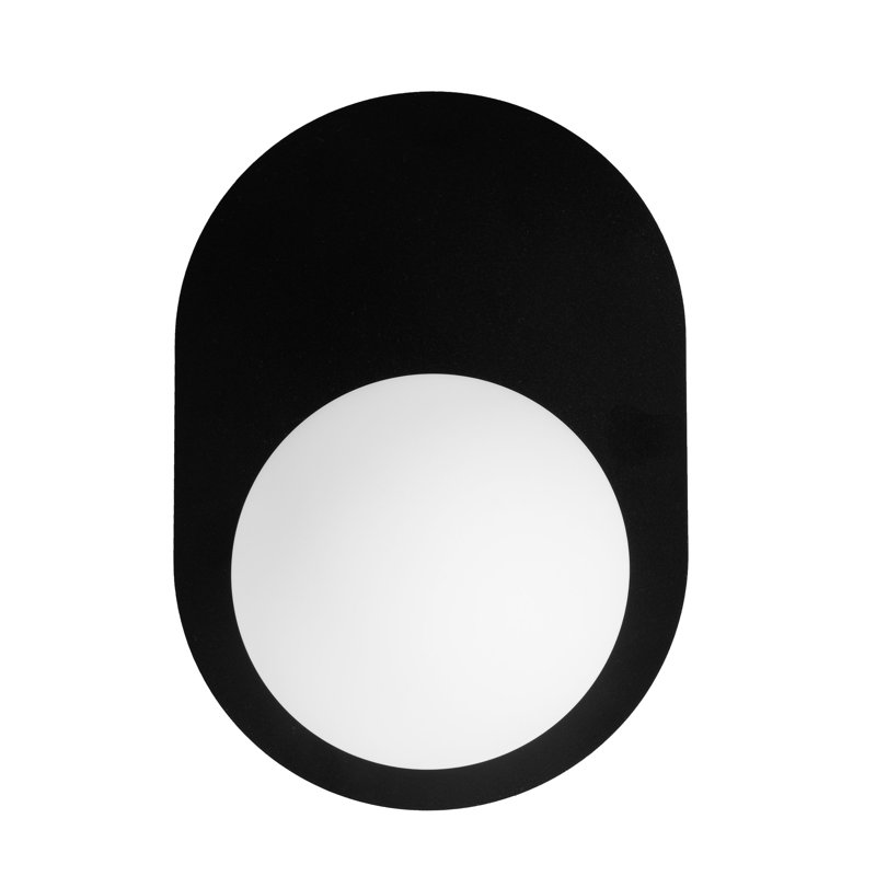 Burnie Flush Mounted Sconce, Black