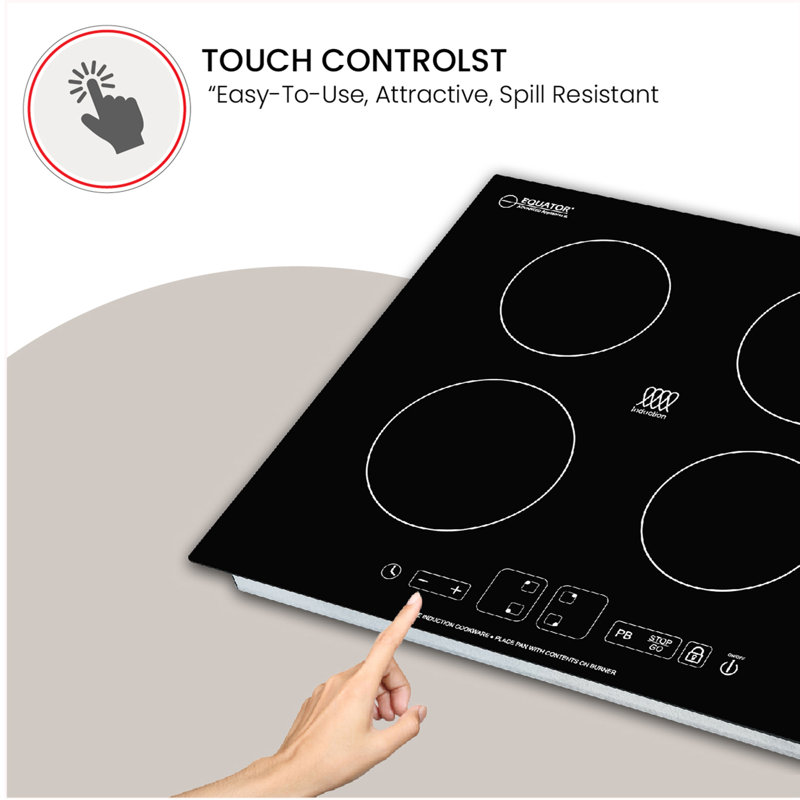 24" Built-In 4 Burner Induction Cooktop 9 Level POWER BOOST 220V