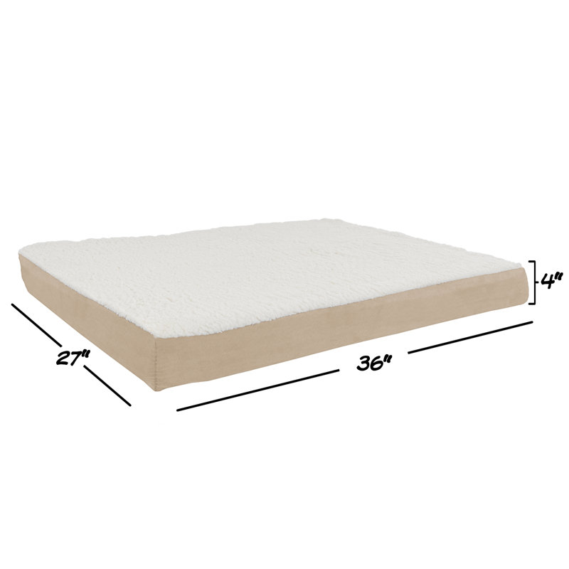 PETMAKER Orthopedic Dog Bed - Memory Foam Crate Mat with Machine Washable Cover, Large (4" H x 36" W x 27" D), Tan