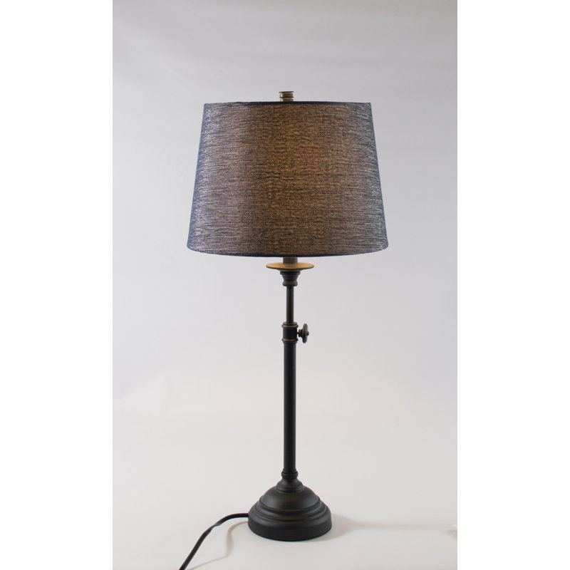 Amey Standard Table Lamp, Natural Burlap, Black