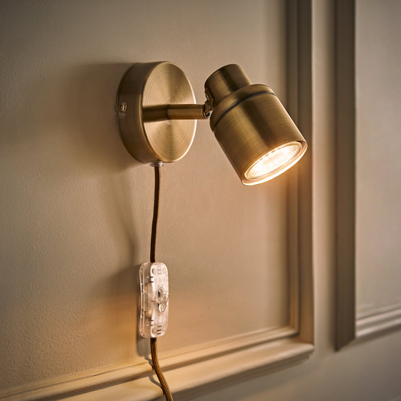 Demont Plug-in Wallchiere, Antique Brass, No