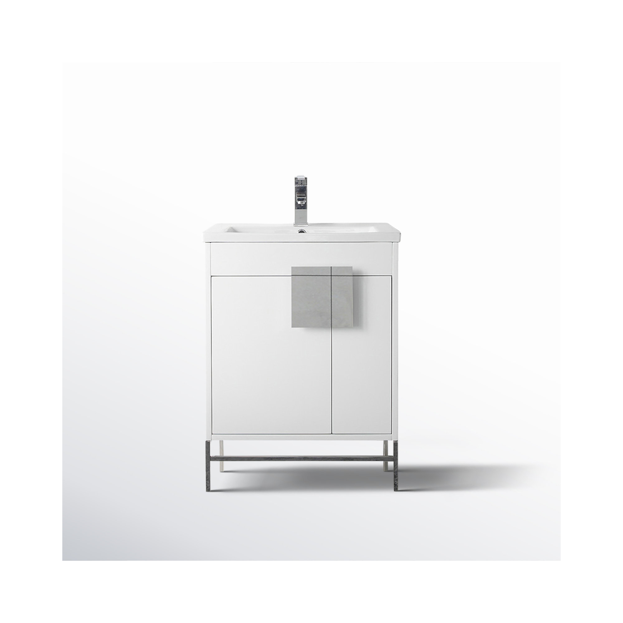 Maisie 24'' Single Bathroom Vanity, White, Polished Chrome