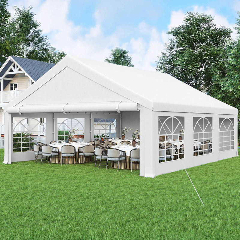 ​20 FTx 20 FT Heavy Duty Carport & Party Tent with  Storage Bag, 20 FT W x 20 FT D