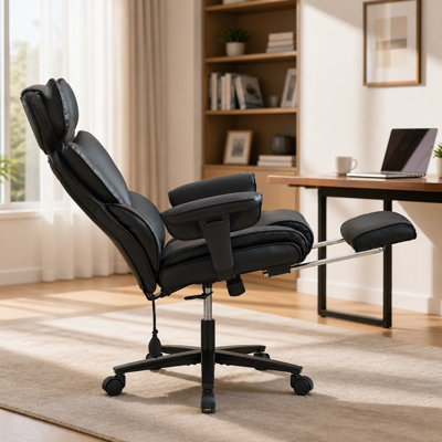 Chaise de bureau ergonomique pour joueur avec repose-pieds et soutien lombaire