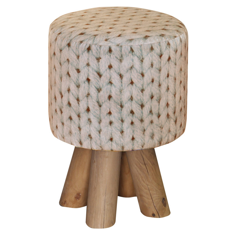 Solid + Manufactured Wood Accent Stool, Beige