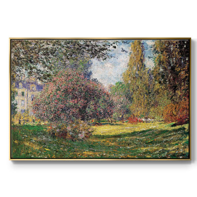 «The Park» par Monet - reproduction sur toile avec cadre flottant