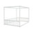 Full Size Canopy Frame Rubber Wood Floor Bed With Fence,Guardrails,White