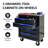 5 Drawers Workshop Cart - Black Blue, Removable And Attachable, 4" , Functional One Side With Pull Handle, Spacious Interior