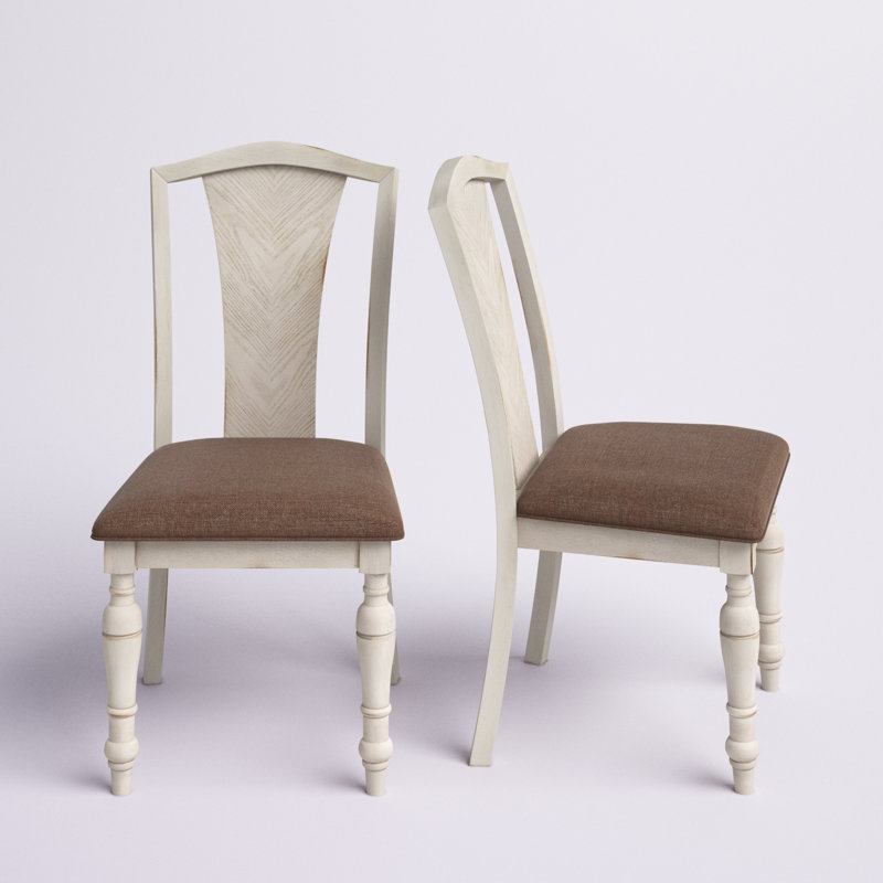 Harry Slat Back Solid Rubberwood Dining Chairs (Set Of 2)