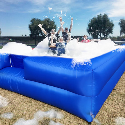 10FT Inflatable Foam Pit with 250W Blower, Portable Ball Pit for Indoor & Outdoor Activities, Easy Setup (Blue)