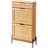 Rattan Shoe Cabinet, Narrow Shoe Storage Organizer with 2 Flip Rattan Drawers & 1 Slide Drawer, Metal Legs, Slim Shoe Entryway Cabinet Ideal for Entryway, Closet, Hallway, Light Wood Color